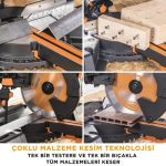 Evolution 053-0003B R255SMS-DB+ Çift Eğimli Kızaklı Bileşik Gönye Kesme Makinesi, 255mm - Görsel 14