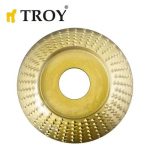 TROY 25077 Avuç Taşlama için Ahşap Aşındırıcı Törpü Diski, Yarı Küre, 125mm
