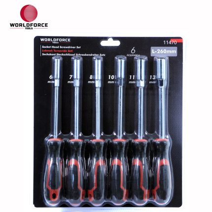 World Force - Lokmalı Tornavida Seti 6 Parça CRV (6,7,8,10,11,13mm)