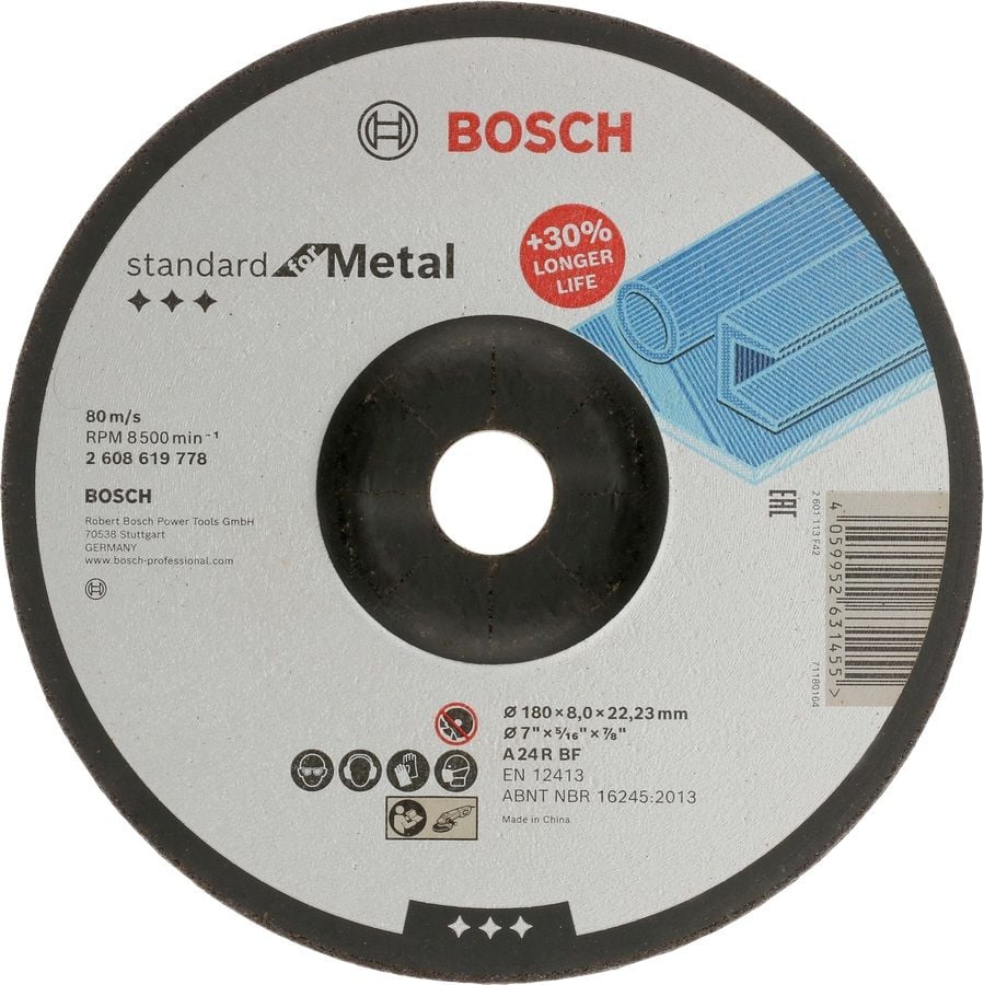 2608619778-bo-pro-u-f-1-1 Bosch Taşlama Diski Standard For Metal 180x8,0x22,23 mm - 2608619778 - Görsel 1