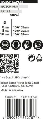 Bosch Kırıcı Delici Uç SDS-Plus-7X Expert Set (3 Parça) (6/8/10 mm) - 2608900196 - Görsel 3