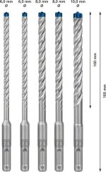 Bosch Kırıcı Delici Uç SDS-Plus-7X Expert Set (5 Parça) (6/6/8/8/10 mm) - 2608900198 - Görsel 4
