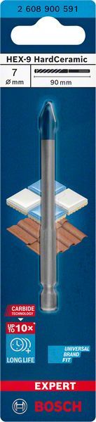 Bosch Seramik Matkap Ucu Expert HEX-9 HardCeramic 7x90 mm - 2608900591 - Görsel 2