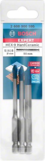 Bosch Seramik Matkap Ucu Expert HEX-9 HardCeramic Set (3 Parça) - 2608900595 - Görsel 2