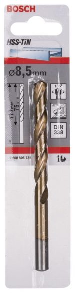 Bosch Metal Matkap Ucu HSS-TiN (DIN 338) Titanyum 8,5x117 mm (1 Adet) - 2608596736 - Görsel 2