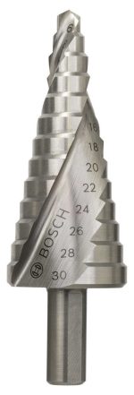 Bosch Spiral Kanallı HSS 13 Kademeli Matkap Ucu Üç Yüzeyli Şaft Ø6-30 mm - 2608597520