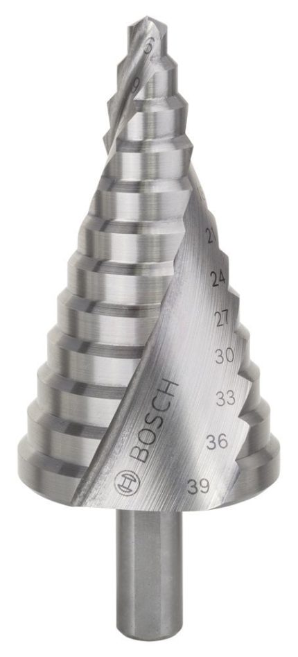 Bosch Spiral Kanallı HSS 12 Kademeli Matkap Ucu Üç Yüzeyli Şaft Ø6-39 mm - 2608597521