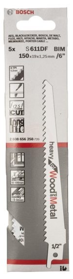 Bosch Panter Testere Bıçağı Heavy For Wood And Metal S 611 DF 150 mm (5 Adet) - 2608656258 - Görsel 2