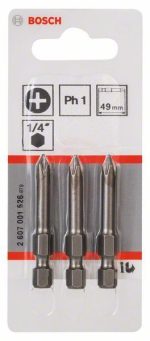Bosch Vidalama Ucu Extra Hard PH1x49 mm (3 Adet) - 2607001526 - Görsel 3