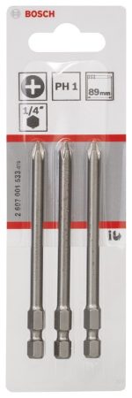 Bosch Vidalama Ucu Extra Hard PH1x89 mm (3 Adet) - 2607001533 - Görsel 3