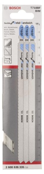 Bosch Dekupaj Testere Bıçağı Flexible For Metal-Sandwich T 718 BF 180 mm (3 Adet) - 2608636335 - Görsel 2
