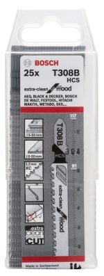 Bosch Dekupaj Testere Bıçağı ExtraClean For Wood T308 B 117 mm (25 Adet) - 2608663752 - Görsel 2