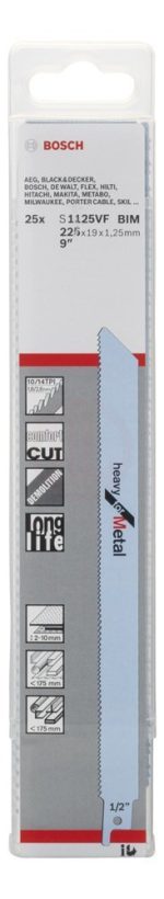 Bosch Panter Testere Bıçağı Heavy For Metal S 1125 VF 225 mm (25 Adet) - 2608657556 - Görsel 2