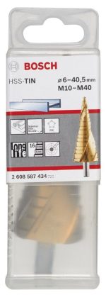 Bosch Spiral Kanallı HSS-TiN 16 Kademeli Matkap Ucu Üç Yüzeyli Şaft M10- M40 - 2608587434 - Görsel 2