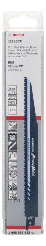 Bosch Panter Testere Bıçağı Endurance For Heavy Metal S 1130 CF 225 mm (25 Adet) - 2608657932 - Görsel 2