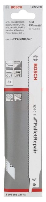 Bosch Panter Testere Bıçağı Special For PalletRepair S 722 VFR 190 mm (5 Adet) - 2608658027 - Görsel 2
