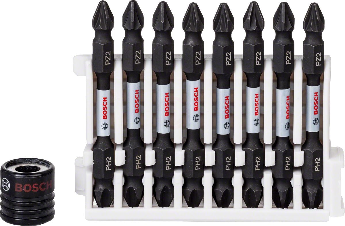 3165140851244-main Bosch Vidalama Ucu Çift Taraflı Impact Control PH2-PZ2x65 mm (9 Parça) (Mıknatıslı Tutucu) - 2608522334 - Görsel 1