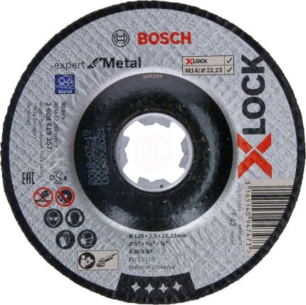 Bosch X-Lock Metal Kesme Diski Expert For Metal Bombeli 125x22,23x2,5 mm (A 30 S BF) - 2608619257