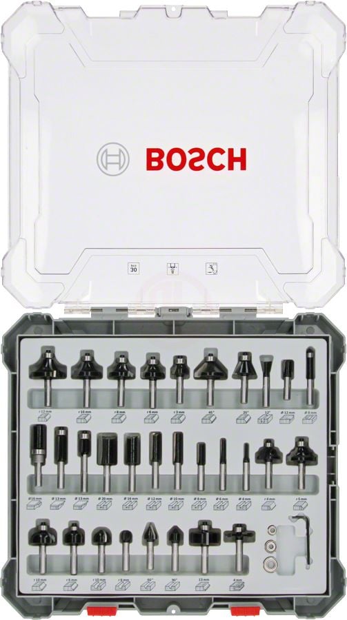 3165140958066-main Bosch Freze Ucu Pro Set 8 mm Şaftlı Karışık (30 Parça) - 2607017475 - Görsel 1