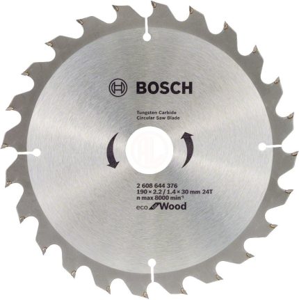 Bosch Daire Testere Bıçağı Eco For Wood 190x30 mm 24 Diş (10 Adet) - 2608644613