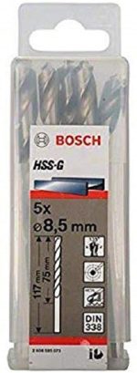 Bosch Metal Matkap Ucu HSS-G DIN 338 (Gümüş) 8,5x117 mm (5 Adet) - 2608595073 - Görsel 2