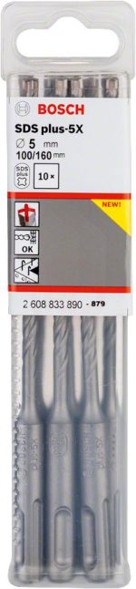Bosch SDS Plus-5X Kırıcı Delici Uç 5,0x160 mm (10 Adet) - 2608833890 - Görsel 2