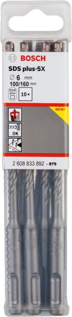 Bosch SDS Plus-5X Kırıcı Delici Uç 6,0x160 mm (10 Adet) - 2608833892 - Görsel 2
