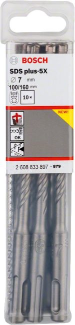 Bosch SDS Plus-5X Kırıcı Delici Uç 7,0x160 mm (10 Adet) - 2608833897 - Görsel 2
