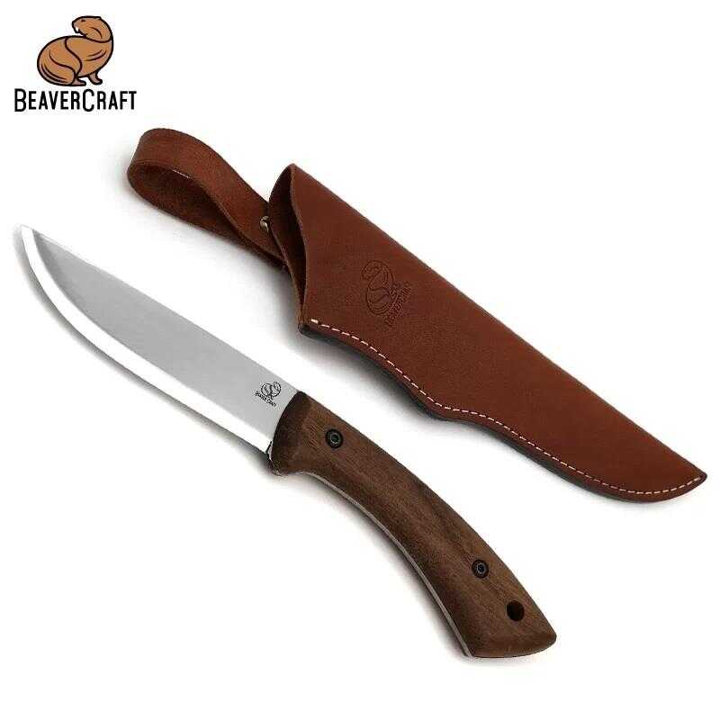 beavercraft-bsh1-dune-ceviz-sapli-deri-kilifli-kamp-ve-av-bicagi-3029-oyma-bicaklari-beavercraft-4557929-30-B BeaverCraft BSH1 Dune Ceviz Saplı Deri Kılıflı Kamp ve Av Bıçağı - Görsel 1