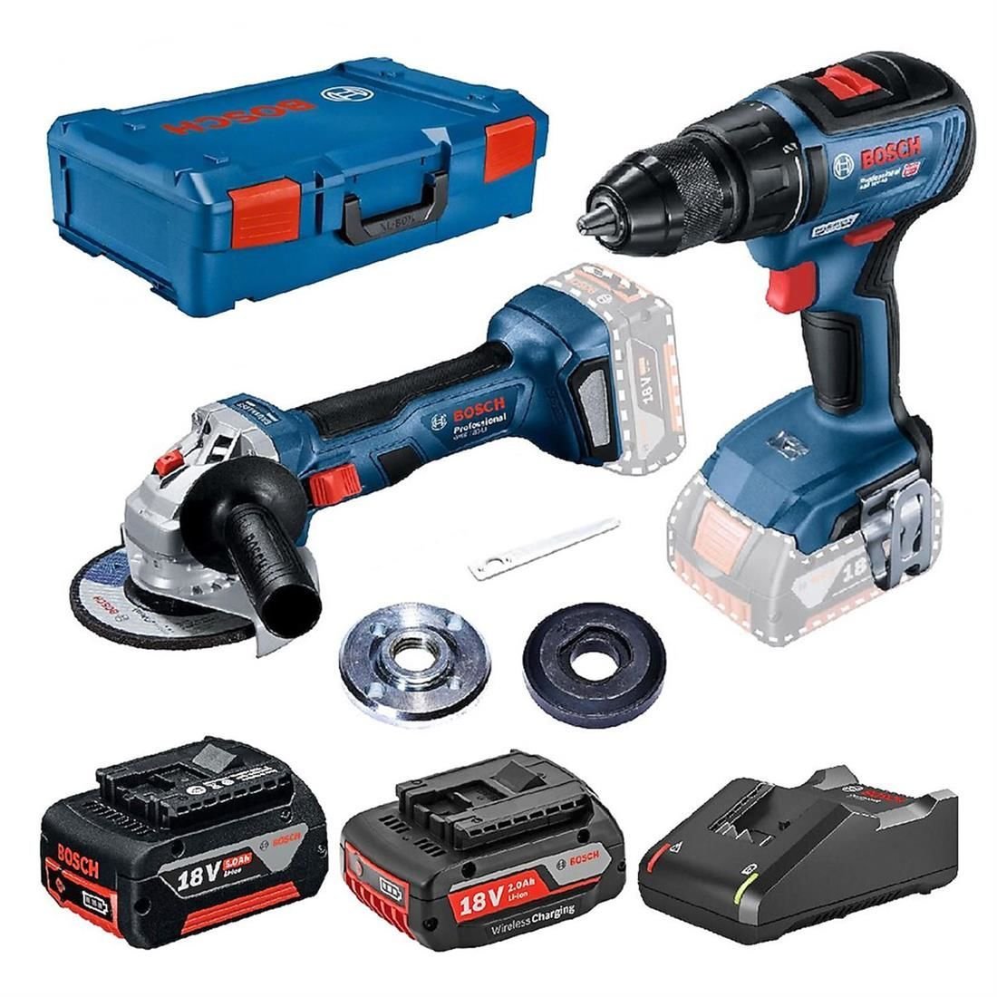bosch-gws-180-li-gsr-18v-50-1-20-ah-1-000-48 Bosch Akülü Makine Seti GWS180-LI + GSR 18V-50 (1 x 5,0 Ah + 1 x 2,0 Ah Akü) - 0615990M47 - Görsel 1