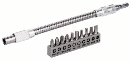 Bosch Vidalama Ve Uzatma Ucu Set 20 Cm Metal (11 Parça) - 2608522376