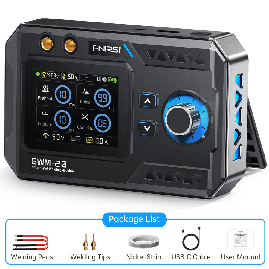 swm-20-8 Fnırsi SWM-20 1200A Çift Darbeli Şarjlı Nokta Kaynak Pil Punta Makinesi - Görsel 1